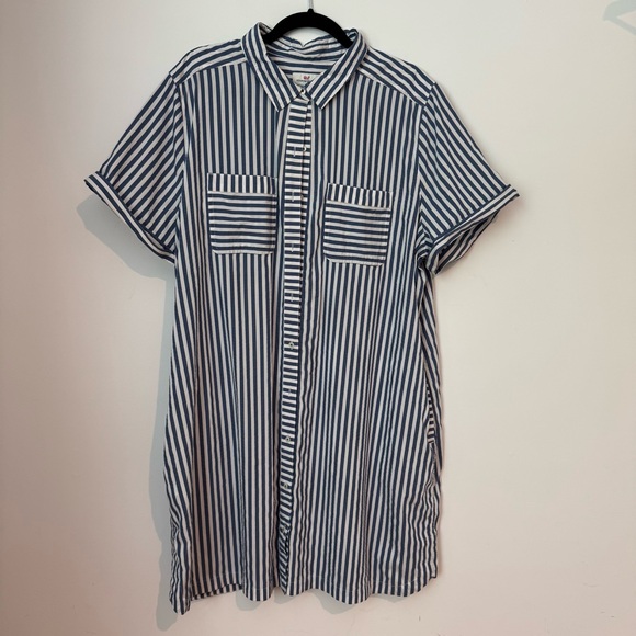 Vineyard Vines Other - Vineyard Vines Navy and White Striped Button Down Shirt Dress